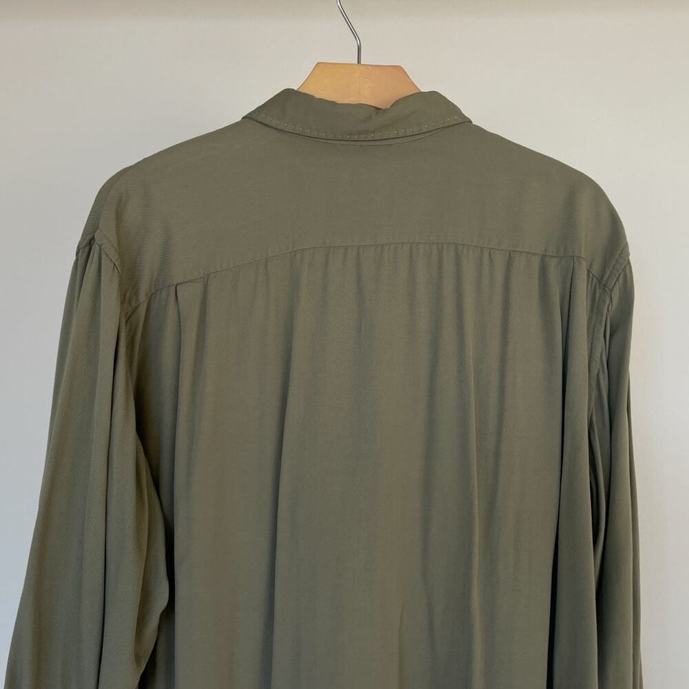 Vtg 40s 50s Sage Penneys Towncraft Gabardine Shirt / Sz XL Loop Collar RARE - Picture 7 of 10